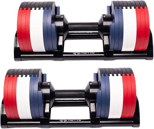 Probell 580 - Mancuernas ajustables Motv8 Probell de 580, 5 libras - 80 libras, mancuernas ajustables estilo Nuobell para hombres y mujeres,