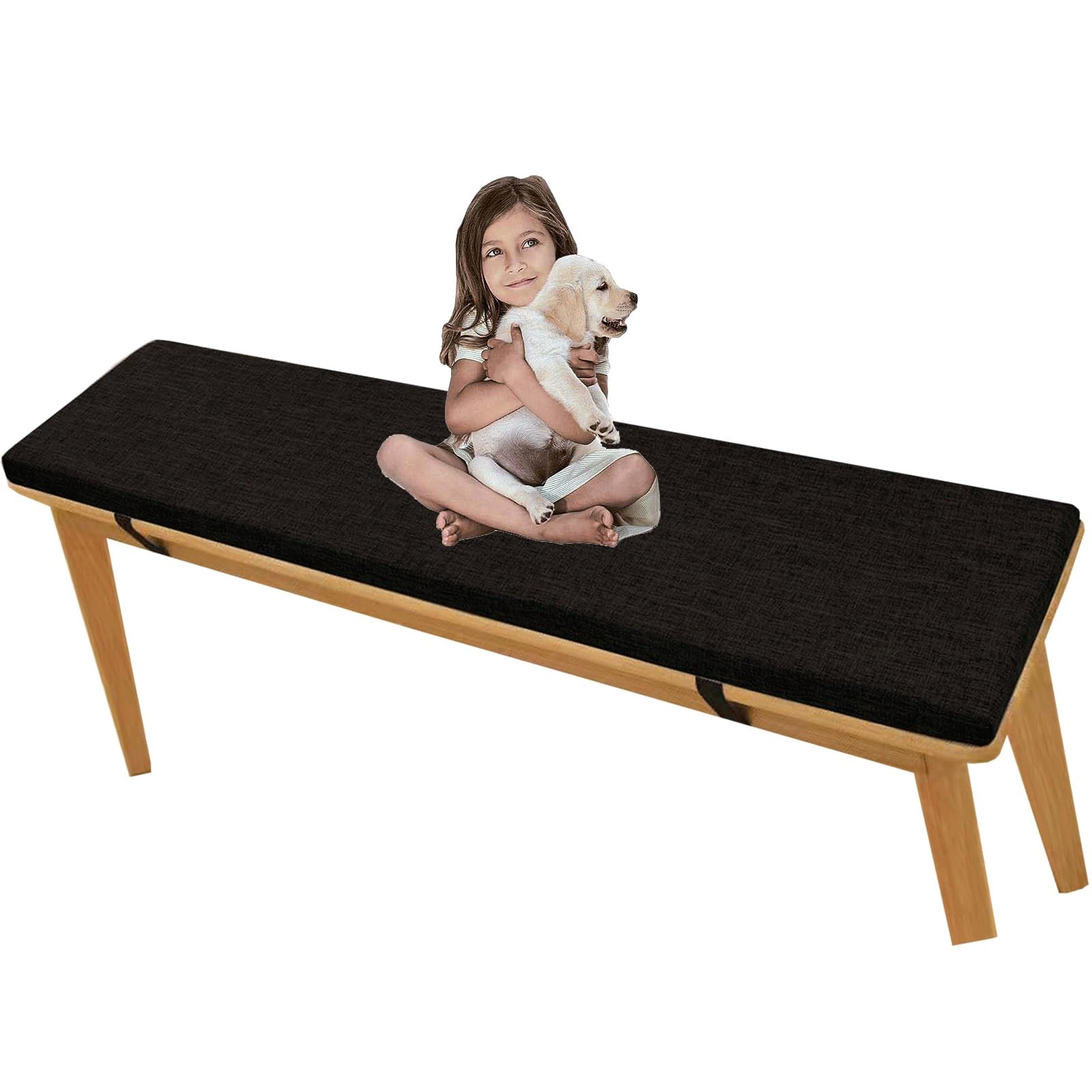 MCOSU Outdoor/Indoor Lace Up Bench Cushion for Indoor/Outdoor 48x16/42x18/50/60in,Patio Swing Bench Cushion,Non Slip Furniture Seat Cushions,Home Piano Bench Cushion (Color : K19, Size : 47x13x2in)