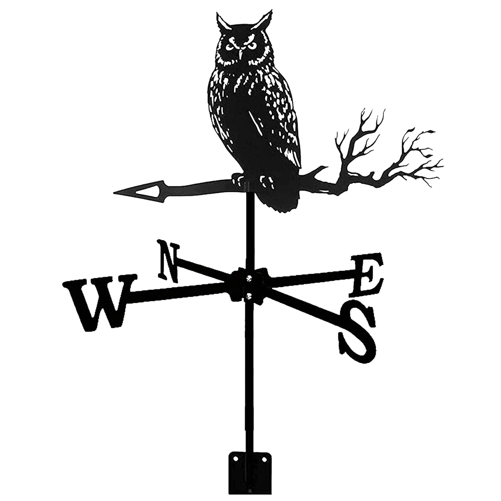 TAXXII Metal Outdoor courtyard weather vane wrought iron Iron Wind Vane Stainless Steel Yard Weather Direction Indicator Black weathercock Measuring Tool