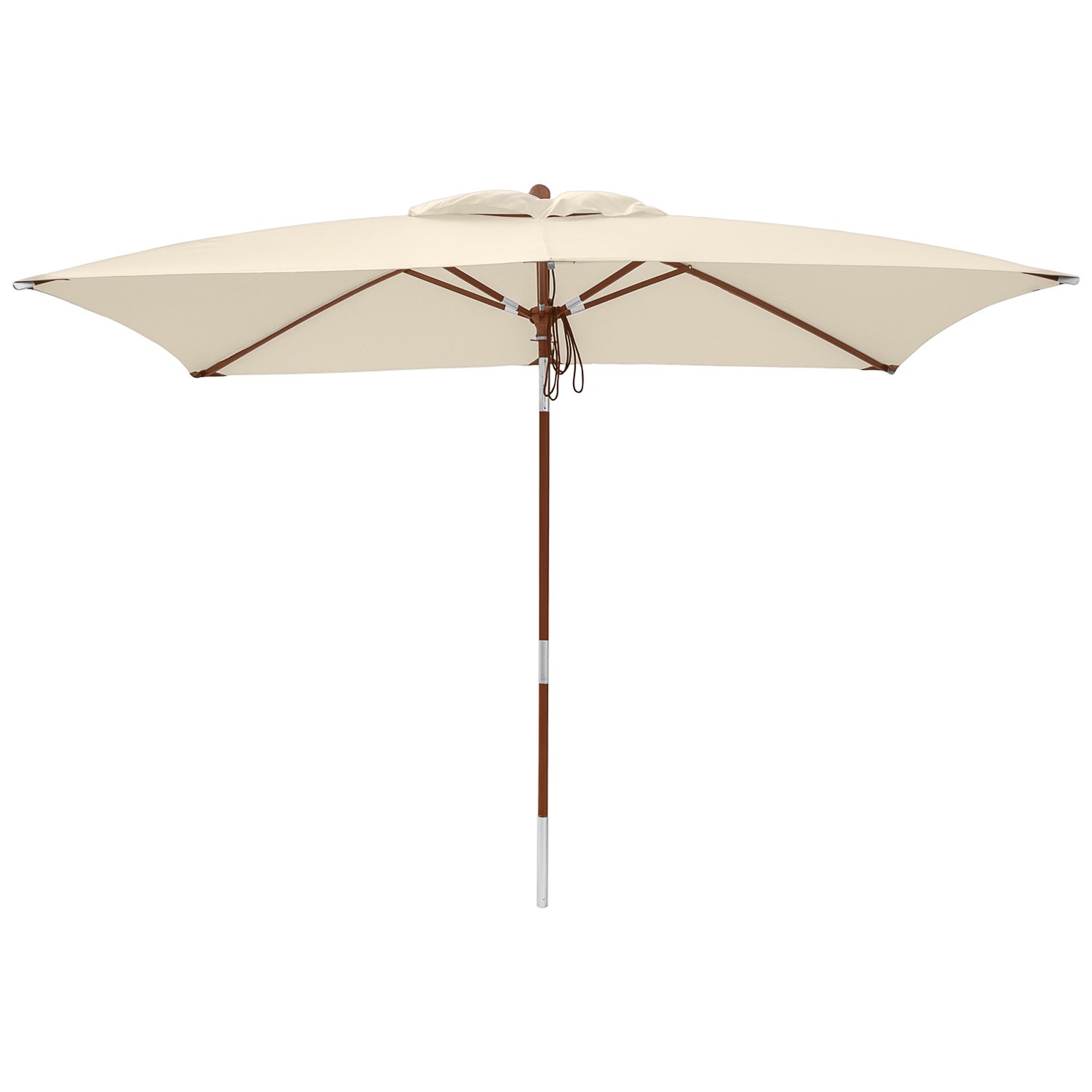anndora® Sonnenschirm 200 x 300 cm eckig Gartenschirm Knicker wasserabweisend - mit Knickgelenk Natural