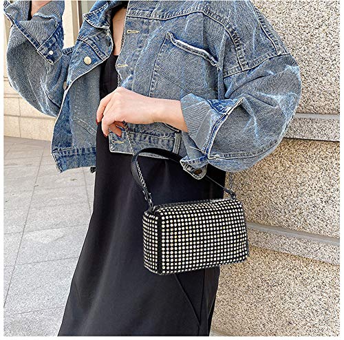 Image of Valleycomfy Bling Crystals Evening Clutch Bag for Women Girls Sparkling Crossbody Bag Wedding Prom Party Club Purses Handbags