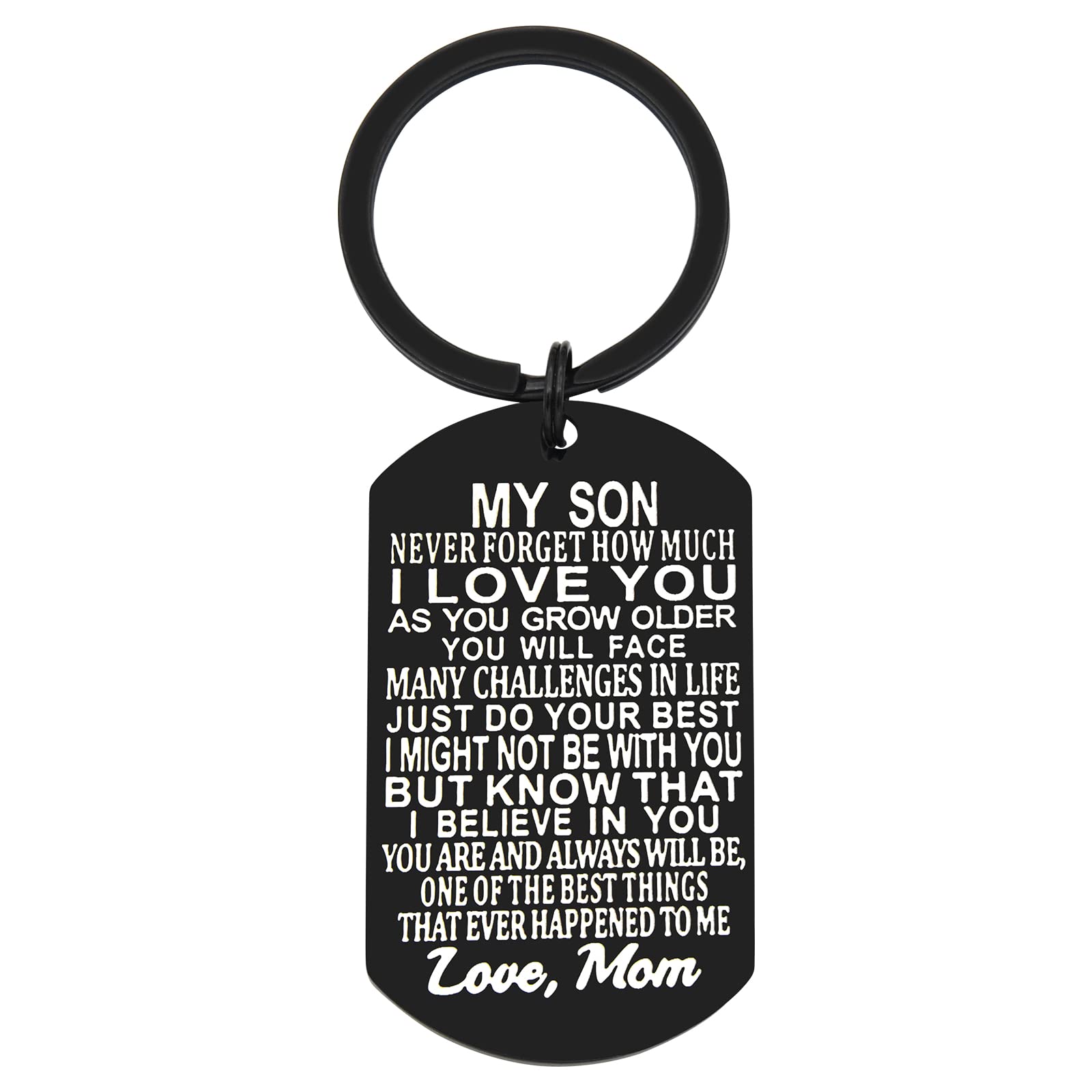 Inspirational Gift to Son from mom I Love You Keychain Gift for School Birthday Graduation Christmas Anniversary