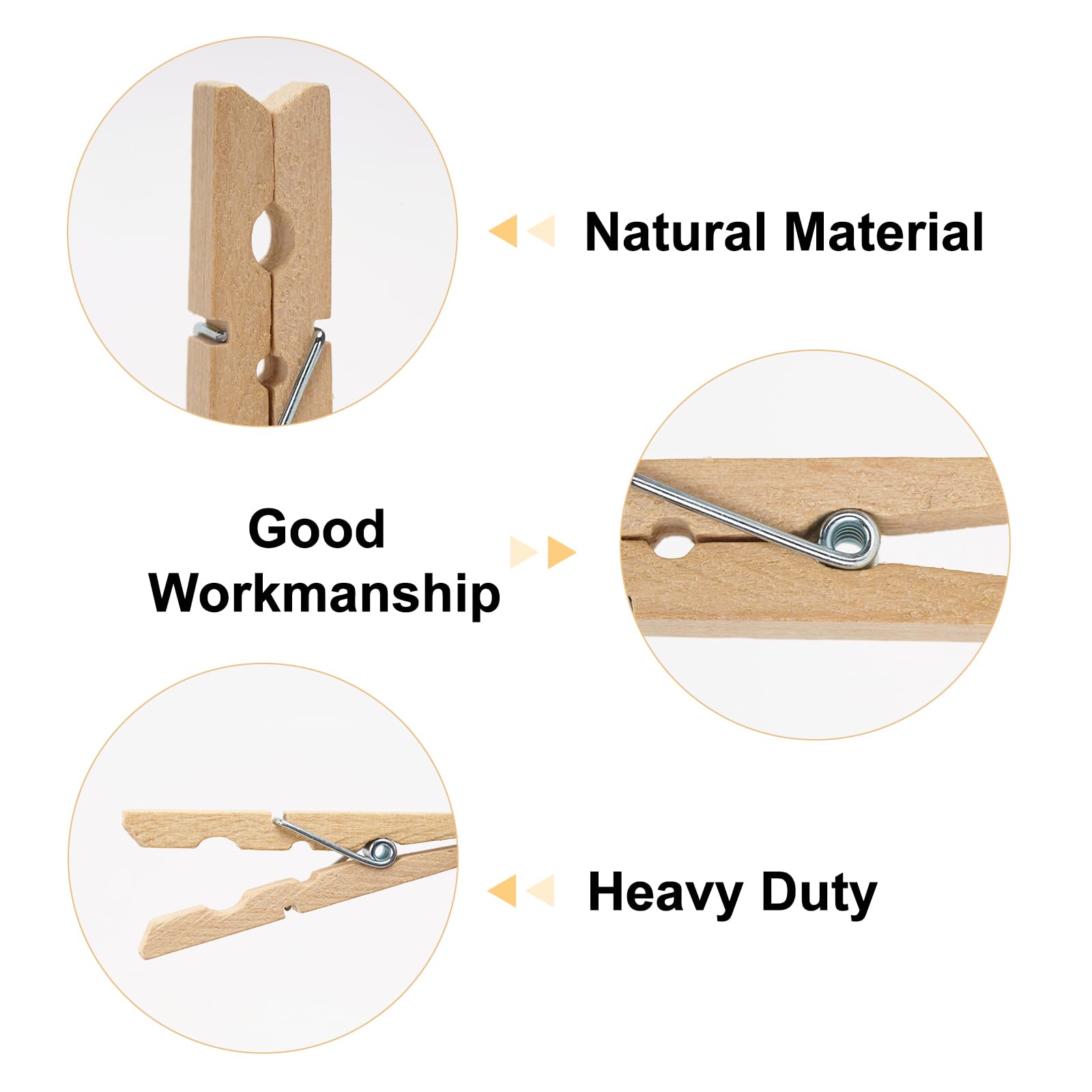 jijAcraft 7.2CM Wooden Pegs 50PCS: Clothes Pegs for Washing Line Wooden Washing Peg - Image 3