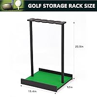 Vista 6 de Soporte para palo de golf para 9 palos y 7 bolas, estante de palos de golf de madera maciza, organizador de palos de golf, soporte para palos