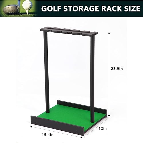 Miniatura 6 de Soporte para palo de golf para 9 palos y 7 bolas, estante de palos de golf de madera maciza, organizador de palos de golf, soporte para palos de