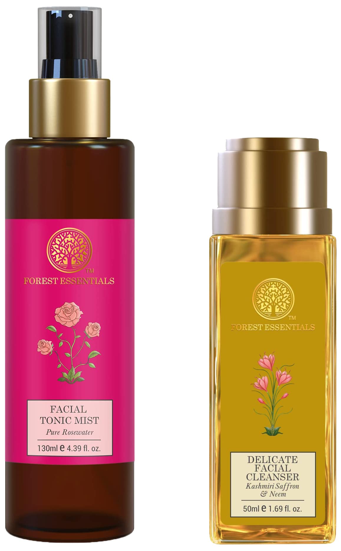 Forest Essentials Facial Tonic Mist Pure Rosewater & Forest Essentials Delicate Facial Cleanser Kashmiri Saffron & Neem-image-17
