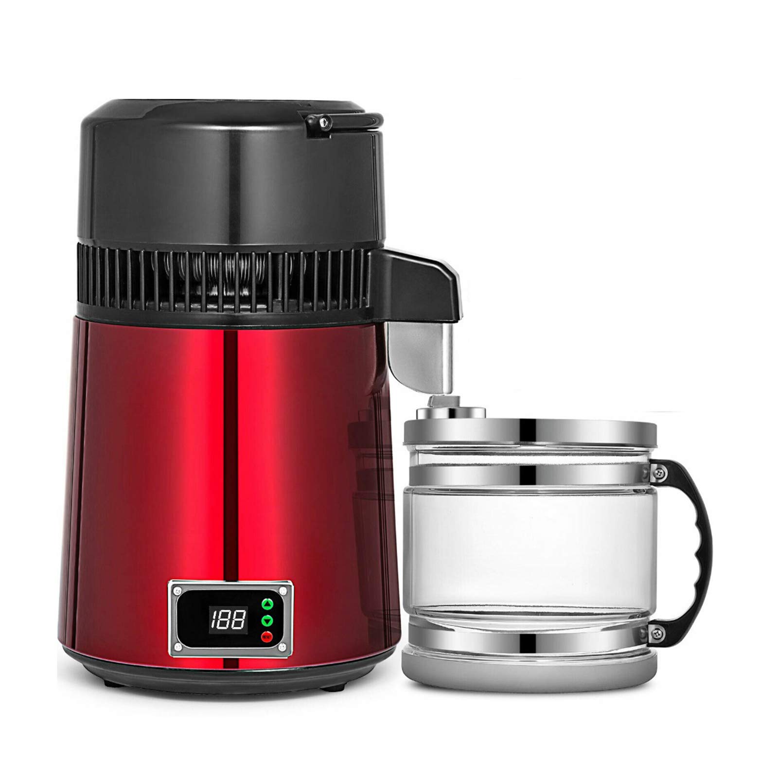 Water Distiller Machine,4L 750W Distiller with A Digital Display Screen,Stainless Steel Water Distiller for Electric Dental/Medical/Home