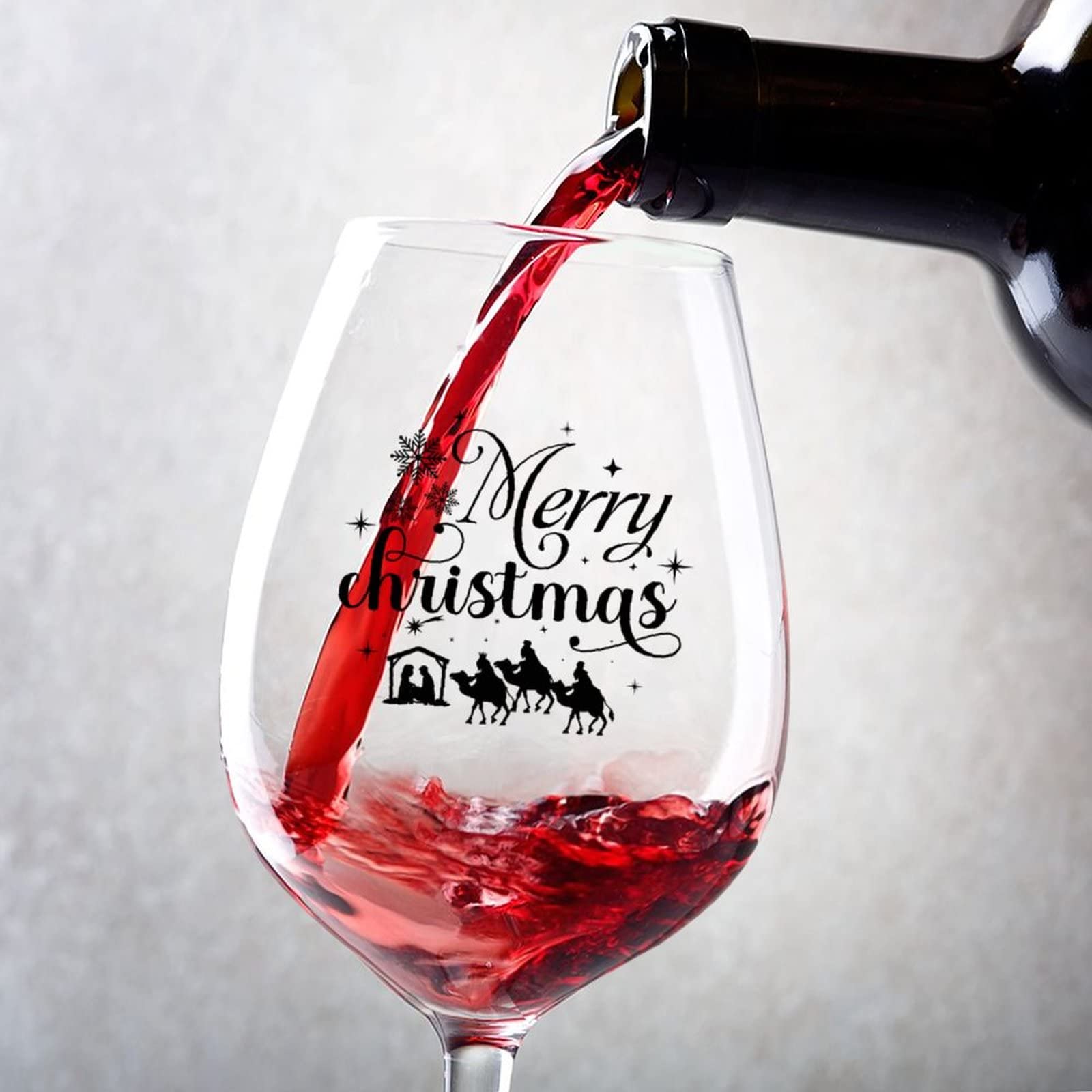 Verres à vin élégants Merry Christmas : lot de dégustation haut de gamme 481,9g