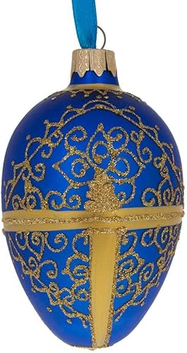 Miniatura 7 de 1900 - Adorno de cristal de huevo real de gallo de 4 pulgadas