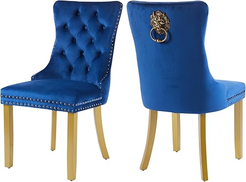 Miniatura 65 de Juego de 6 sillas de comedor marrones, sillas de comedor tapizadas con tela de lino acolchada con capitoné, con respaldo alto, ribete de tachuelas y