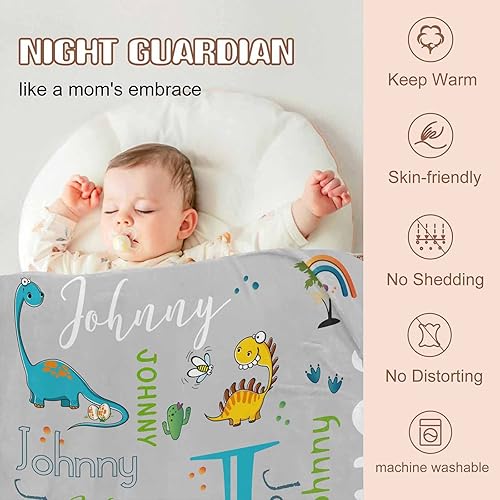 Miniatura 25 de Artsadd Personalized Baby Blanket for Girls Boys, Custom Baby Blankets with Name Customized Throw Blanket for Kids Newborn Baby Shower Birthday Gifts