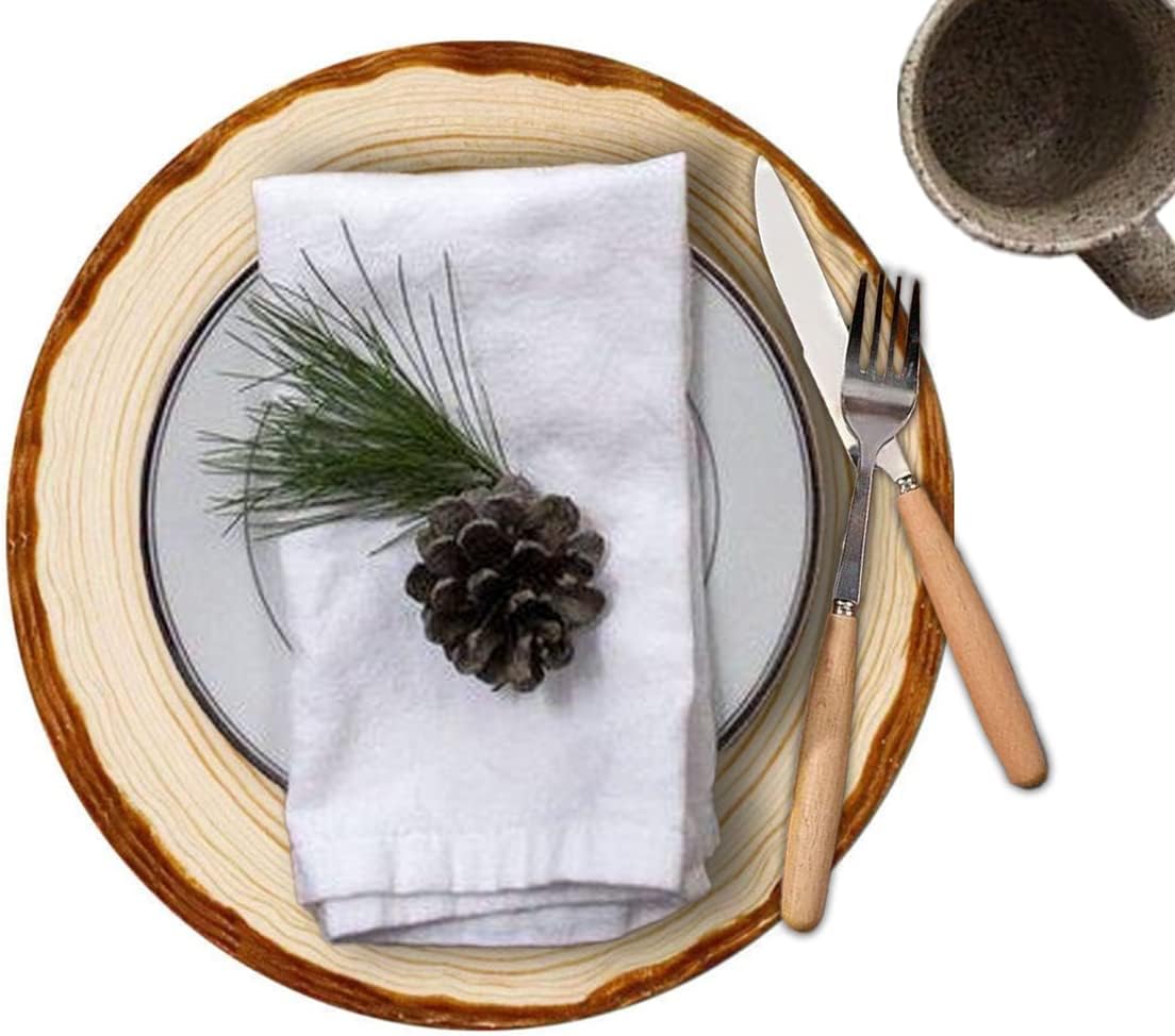 50 Pack Disposable Placemats , Wooden Slice Paper Placemats