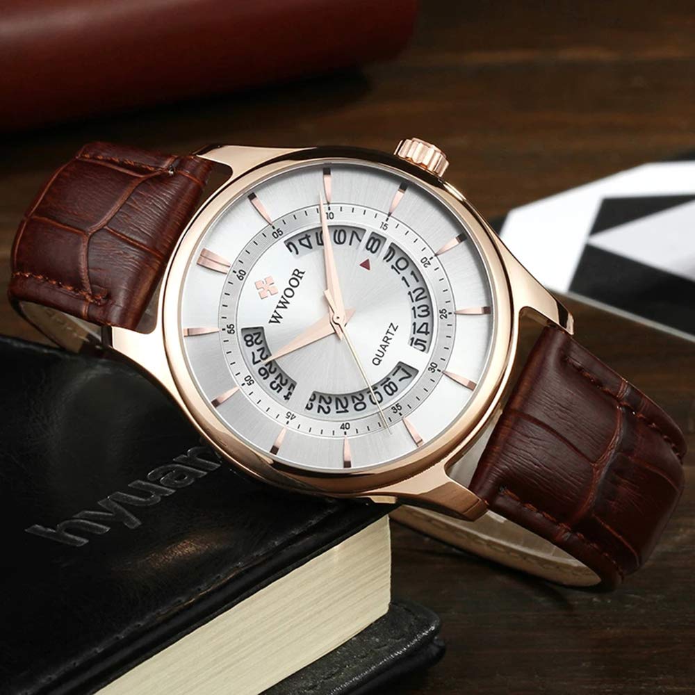 MASTOP Modische Damen-Armbanduhr im schlichten Stil, minimalistisch, japanisches Quarz, 7,3 mm, ultradünne Leder-Armbanduhr