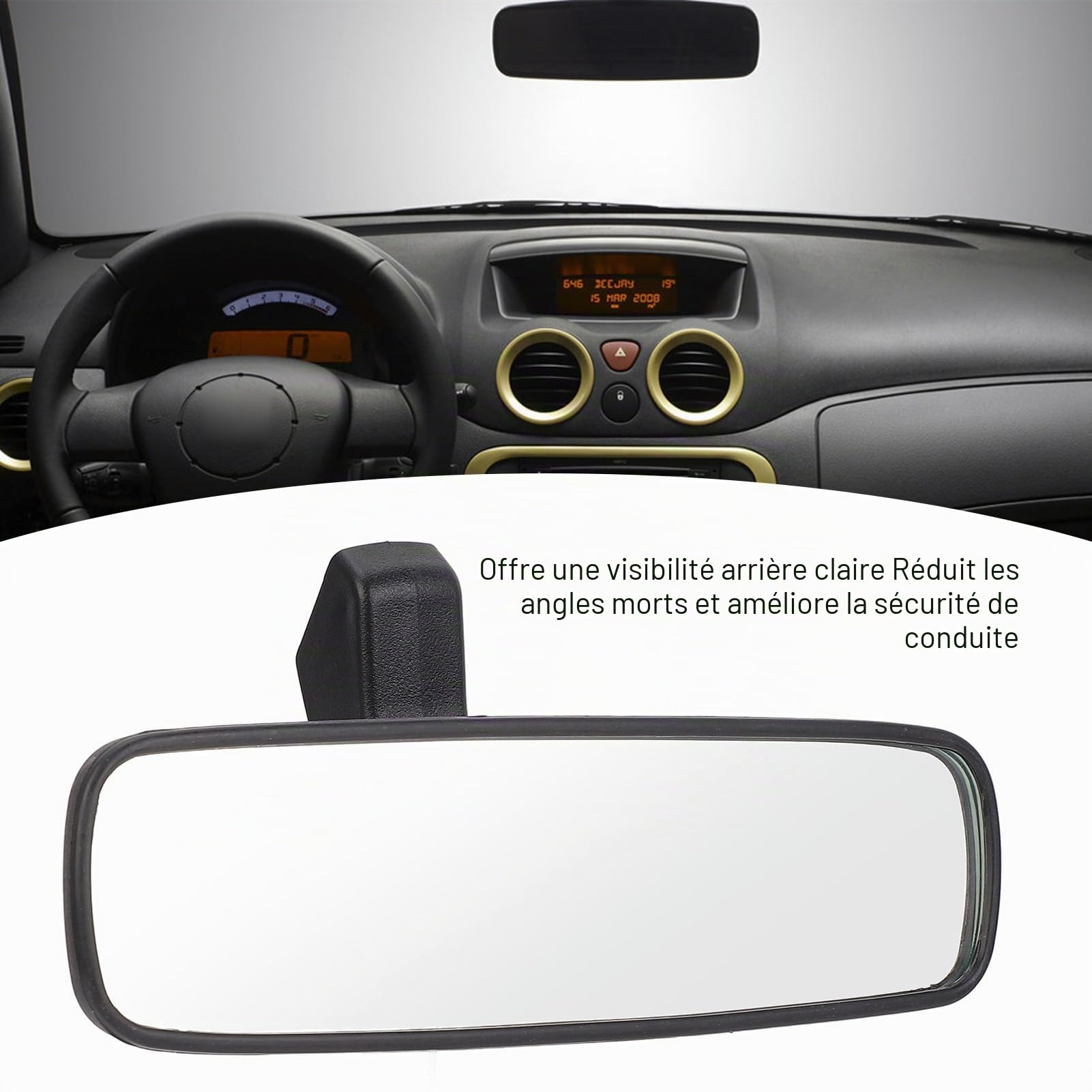 Miroir de Vue Arrière Intérieure 8148Y7, Voiture de Rétroviseur Intérieur Remplacement du Rétroviseur pour C3 I C4 I I II