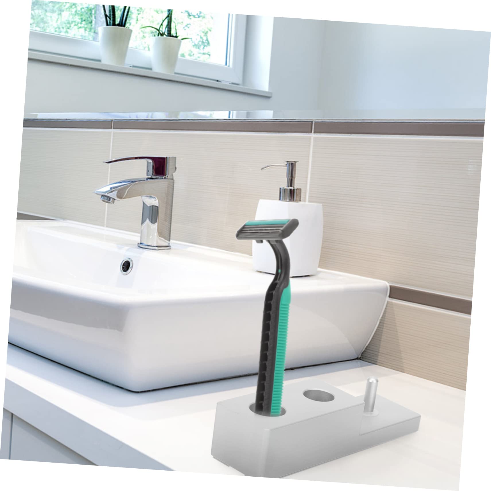Healeved 3piezas Soporte De Soporte Para Brochas y Maquinillas De Afeitar Organizador De Baño Para Hombres Diseño Práctico y Duradero
