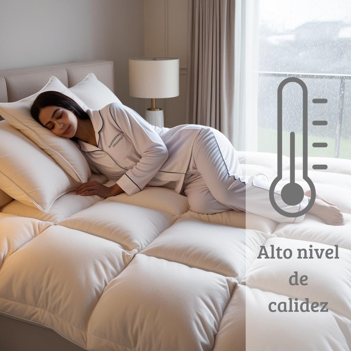 DECASATEXTIL Edredon Relleno Nordico 240x220 cm - Edredon Microfibra 400Gr/m2 - Cama 150/160cm - Reversible- Suave, cómodo, Ligero y Transpirable - Blanco 240x220cm