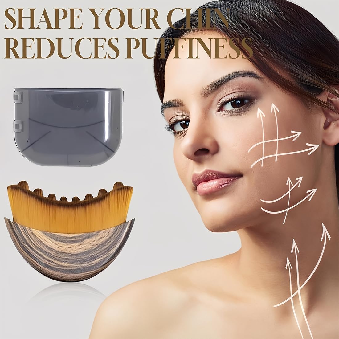 Set di 2 spazzole linfatiche per il contorno del viso, spazzola linfatica per il viso, spazzola linfodrenante per il viso, spazzola per il contorno del mento e della mascella