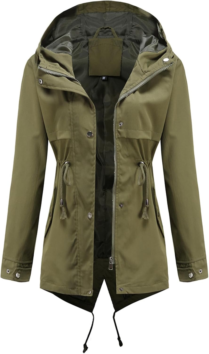 Womens Multi Pockets Military Jacket, Women's Casual Military Anorak Jacket, Lightweight Waterproof Windbreaker