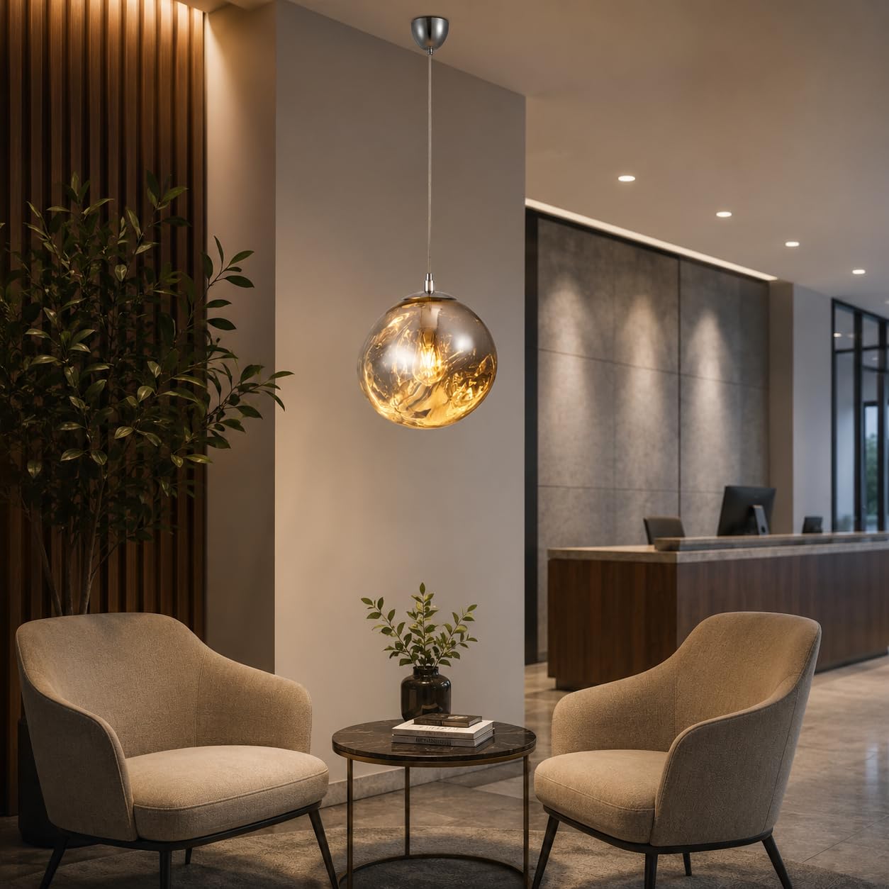 BARCELONA LED Kristall-Pendelleuchte Chrom Ø28cm E27 Design | Robustes Metall, Transparentes höhenverstellbares Kabel, Bis 40W, Wohn- und Essbereich, Innenbereich