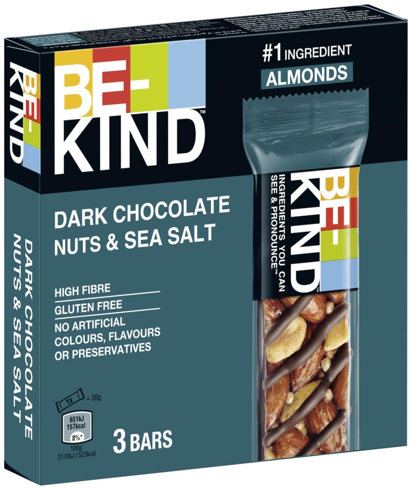 BE-KIND Dark Chocolate Nuts & SeaSalt 3Pack 10x3x30g I Schokoriegel I Nussriegel I Riegel I Glutenfrei