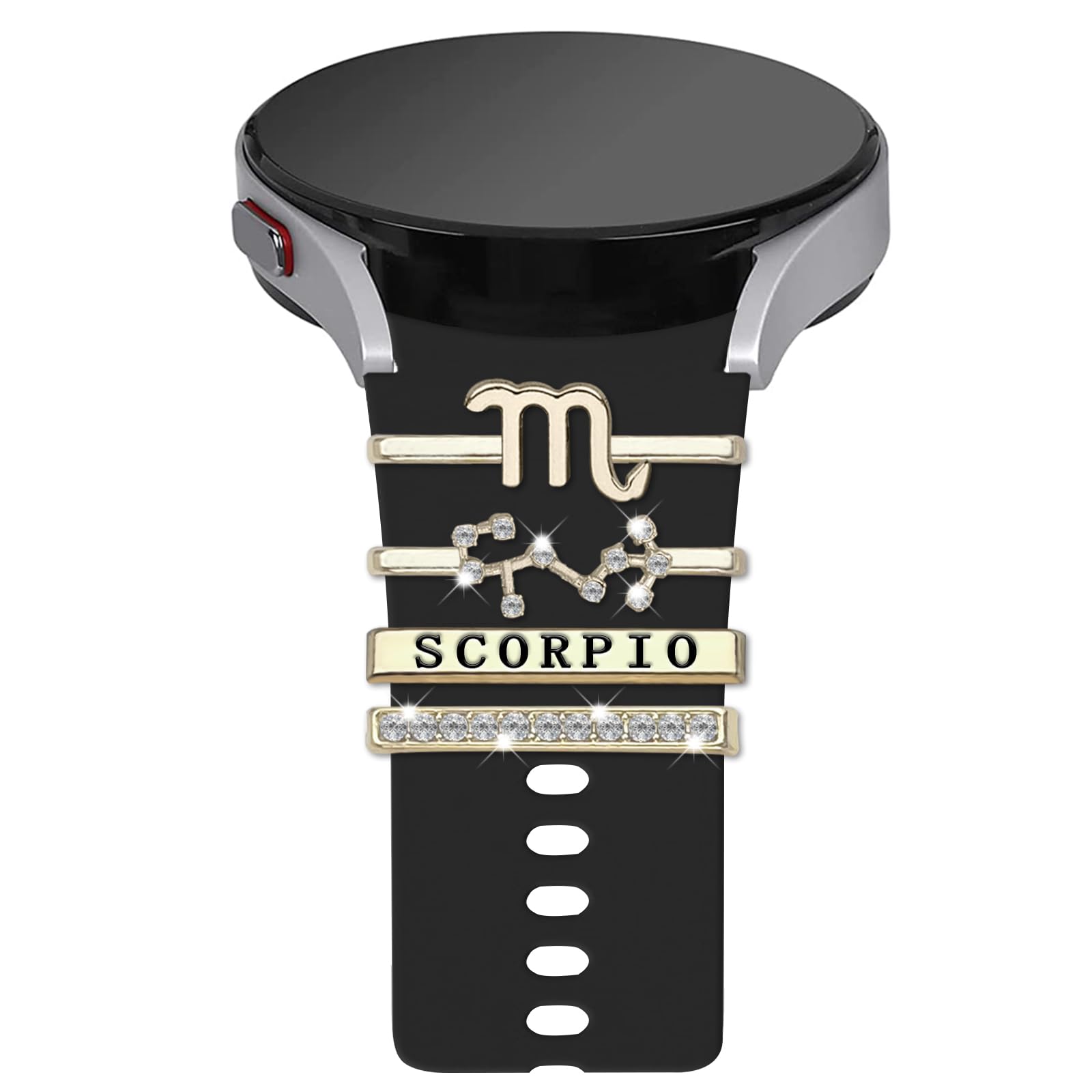 YeeCASE Band for Samsung Galaxy Watch 7 & 6 & 5 & 4 Band with Constellations Charms, Silicone Band with Diamond Charms Accessories for Watch 7/6/5 Pro/Watch 4 Classic 47mm 46mm 44mm 43mm 42mm 40mm