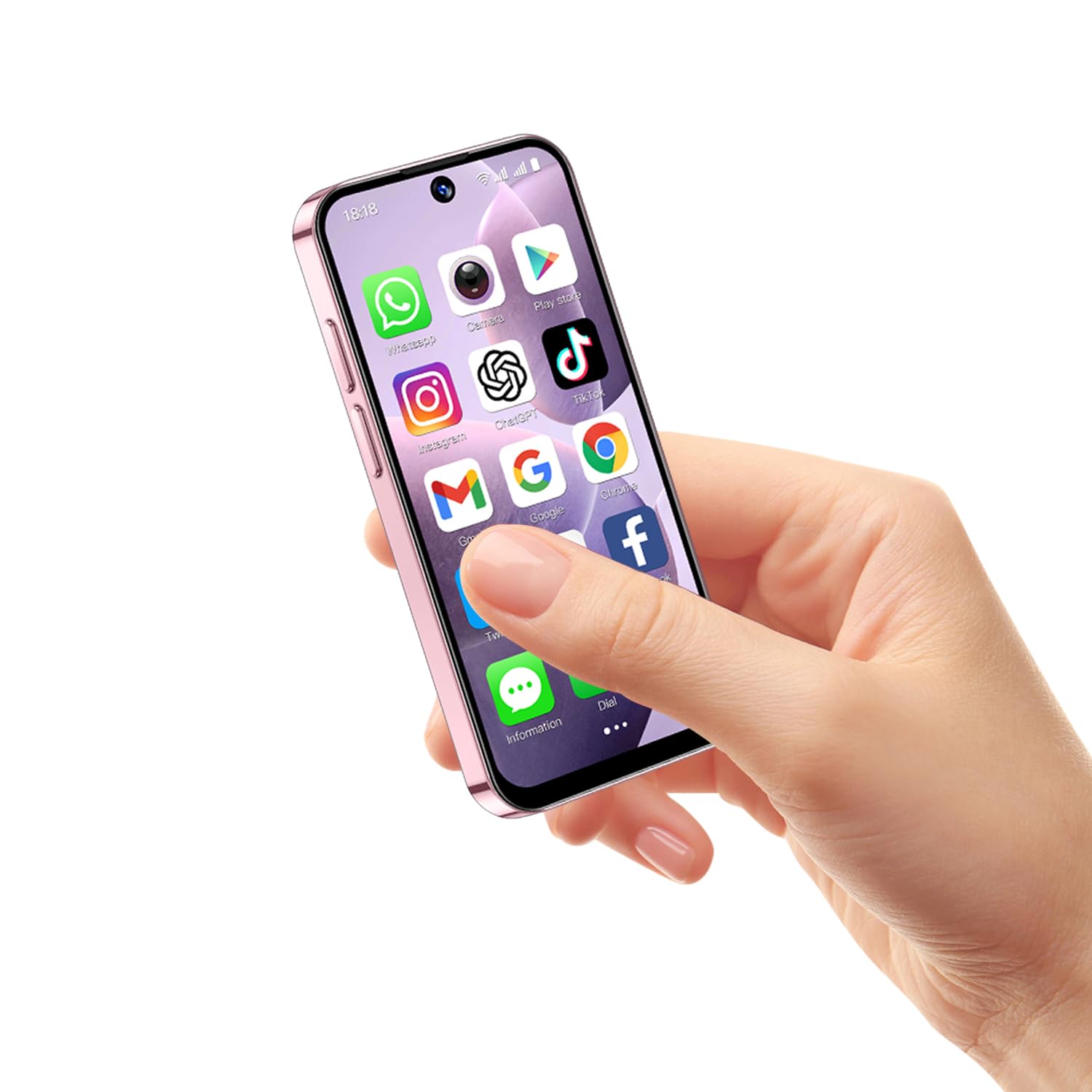 3G Mini Phone Unlocked, Dual - SIM, Face Unlock, 3.88 - inch HD Screen, Cute and Portable Backup Phone, Small Smartphone for Children and Students (16GB, Pink)