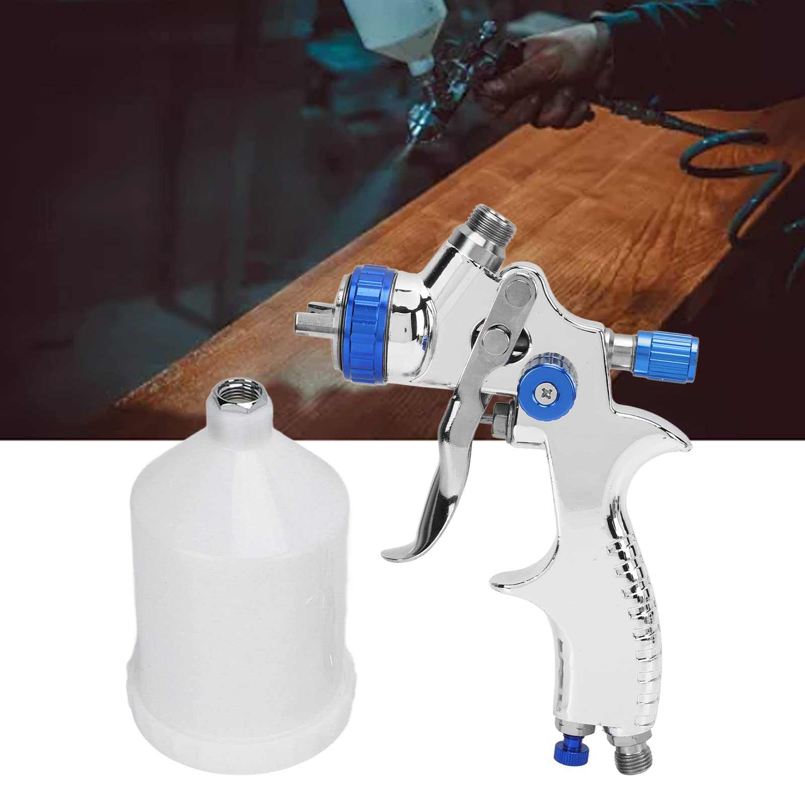 Pistola a Spruzzo Pneumatica, Atomizzazione a Bassa Pressione, Durevole, per Finiture Professionali, Vernice a Base D'acqua, 600 Ml