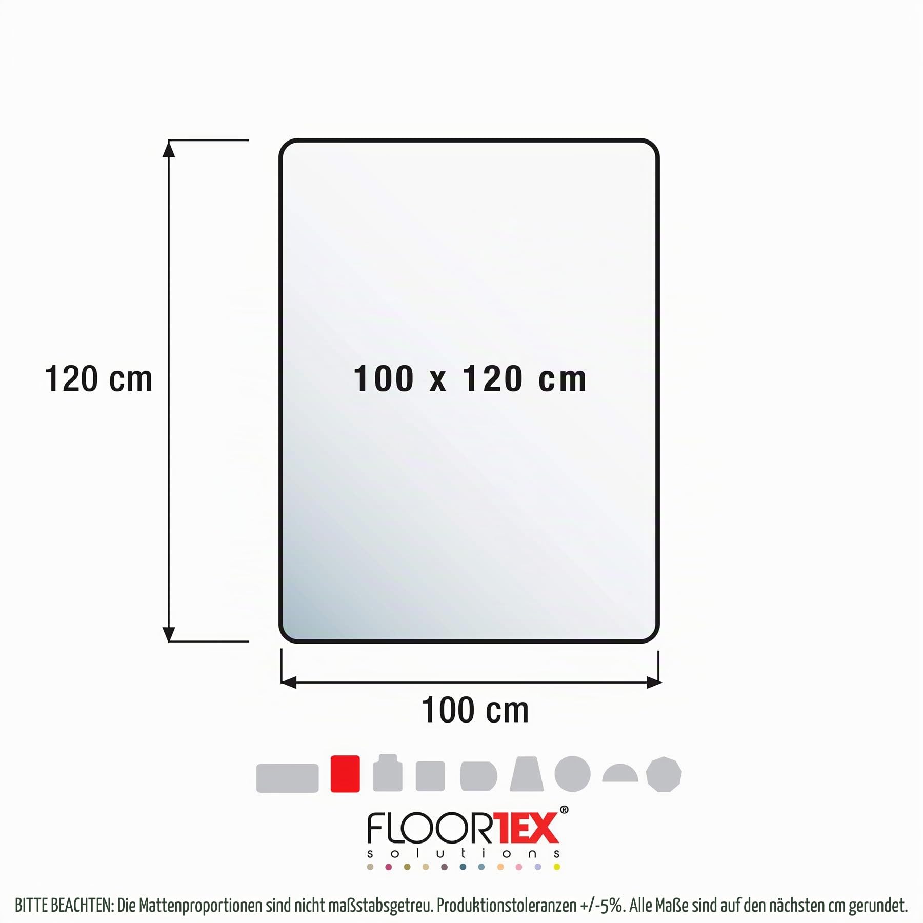 Floortex Bodenschutzmatte | Bürostuhlunterlage ultimat | 120 x 100 cm | aus Original Polycarbonat | transparent | rechteckig | TÜV Zertifiziert | für nieder- & mittelflorige Teppichböden