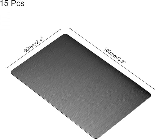 Miniatura 2 de uxcell Tarjeta de metal en blanco de 3.937 x 2.362 x 0.016in, placa de acero inoxidable 201 cepillado para impresión láser de bricolaje, color