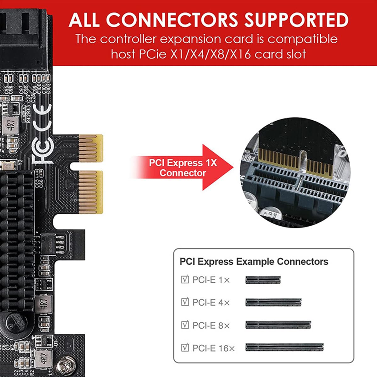 DollaTek PCI-E 1X GEN3 do Sata3.0 Pe?na karta rozszerzeń 2-portowy adapter 6G rozszerzenie IPFS dysk twardy z uchwytem niskoprofilowym