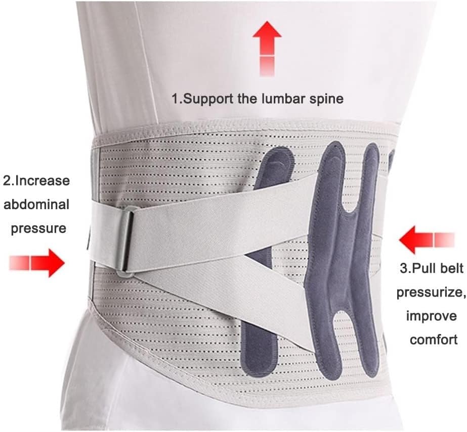 Lumbar Back Support Belt with 5 Stays Men Women Back Brace for Lower Back Pain Relief Adjustable Waist Trainer Lumbar Brace for Sciatica Herniated Disc
