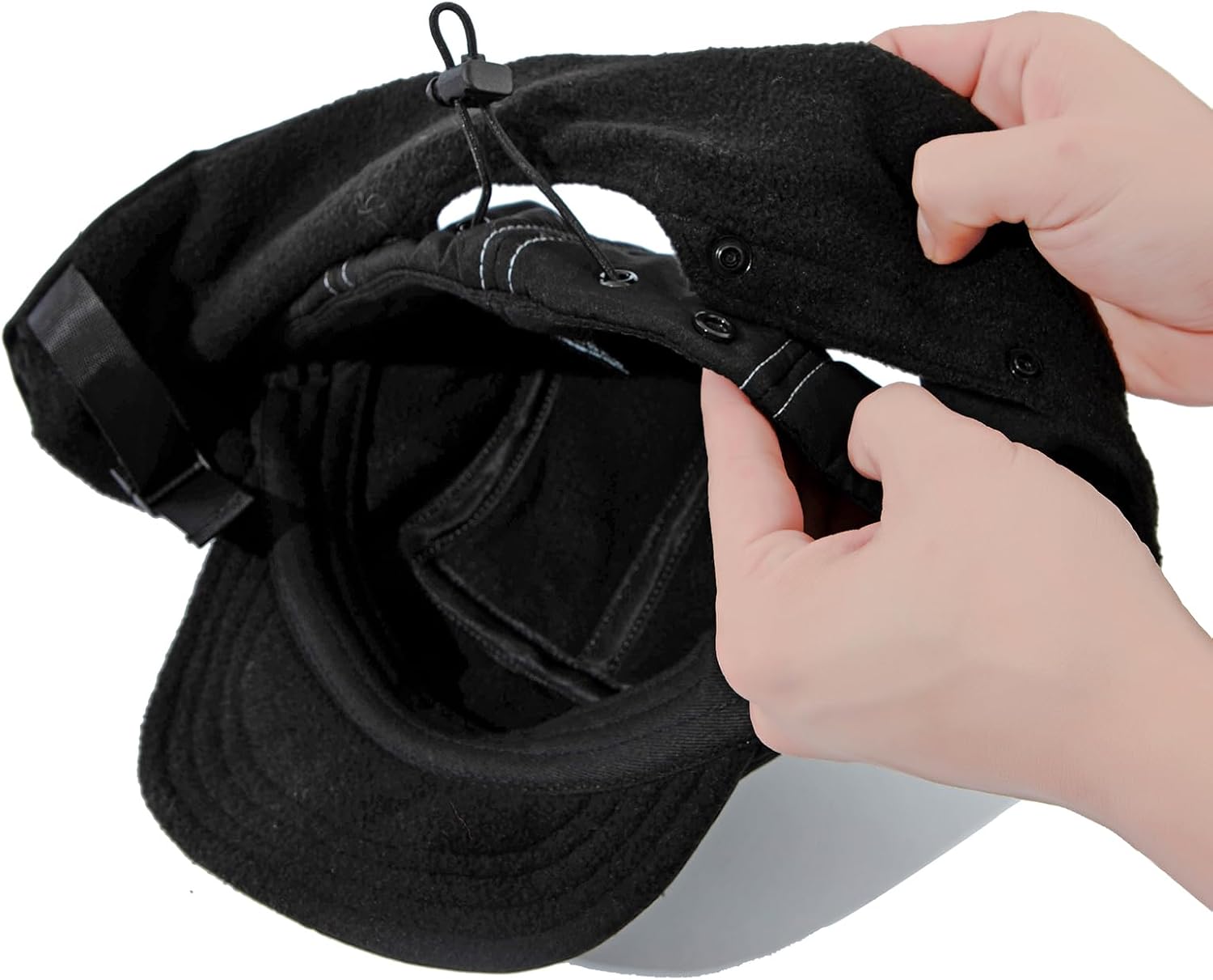 Clakllie Winter Earflaps Hat Short Brim Baseball Cap with Ear Flap Warm Trapper Hat Soft 5 Panel Style Russian Hats