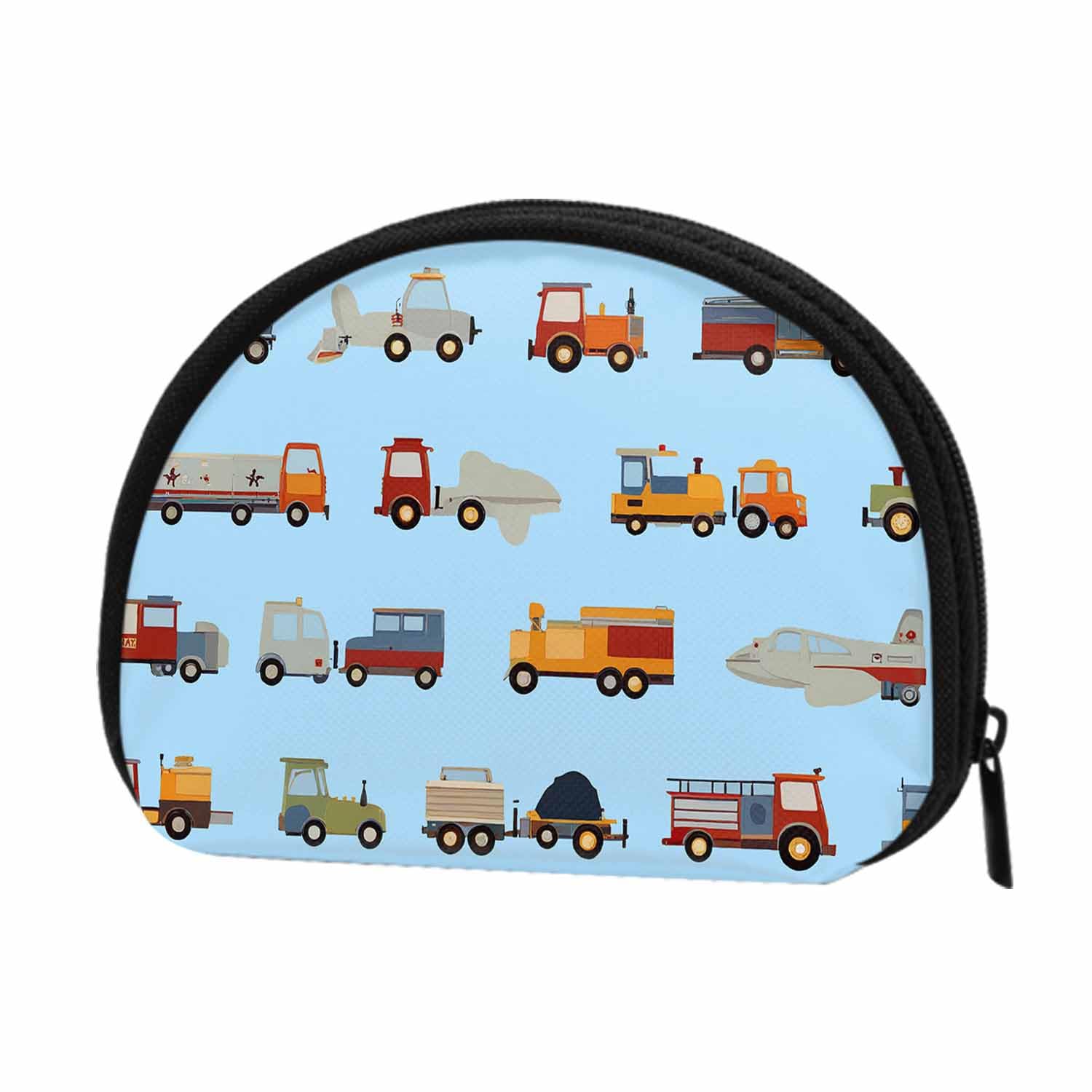 IBILIU Small Coin Purse Trains Planes Trucks Cartoon Mini Wallet Coin Pouch Change Purse For Women Men