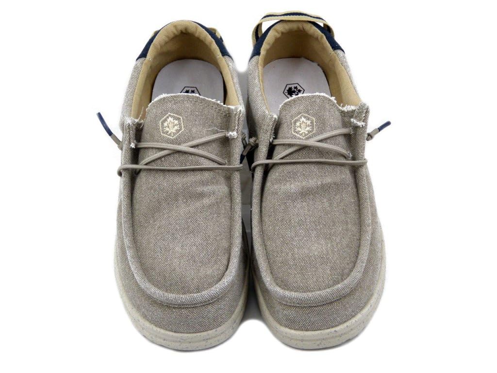 Lumberjack Mocassini Slipon Estivi Uomo in Tessuto Beige, Plantare Estraibile, 8997