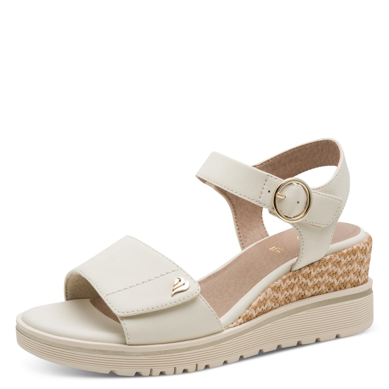 Jana Women's Wedge/Plat Sand MultiAdj+Vegan Wedge Sandals, Beige, 41 EU