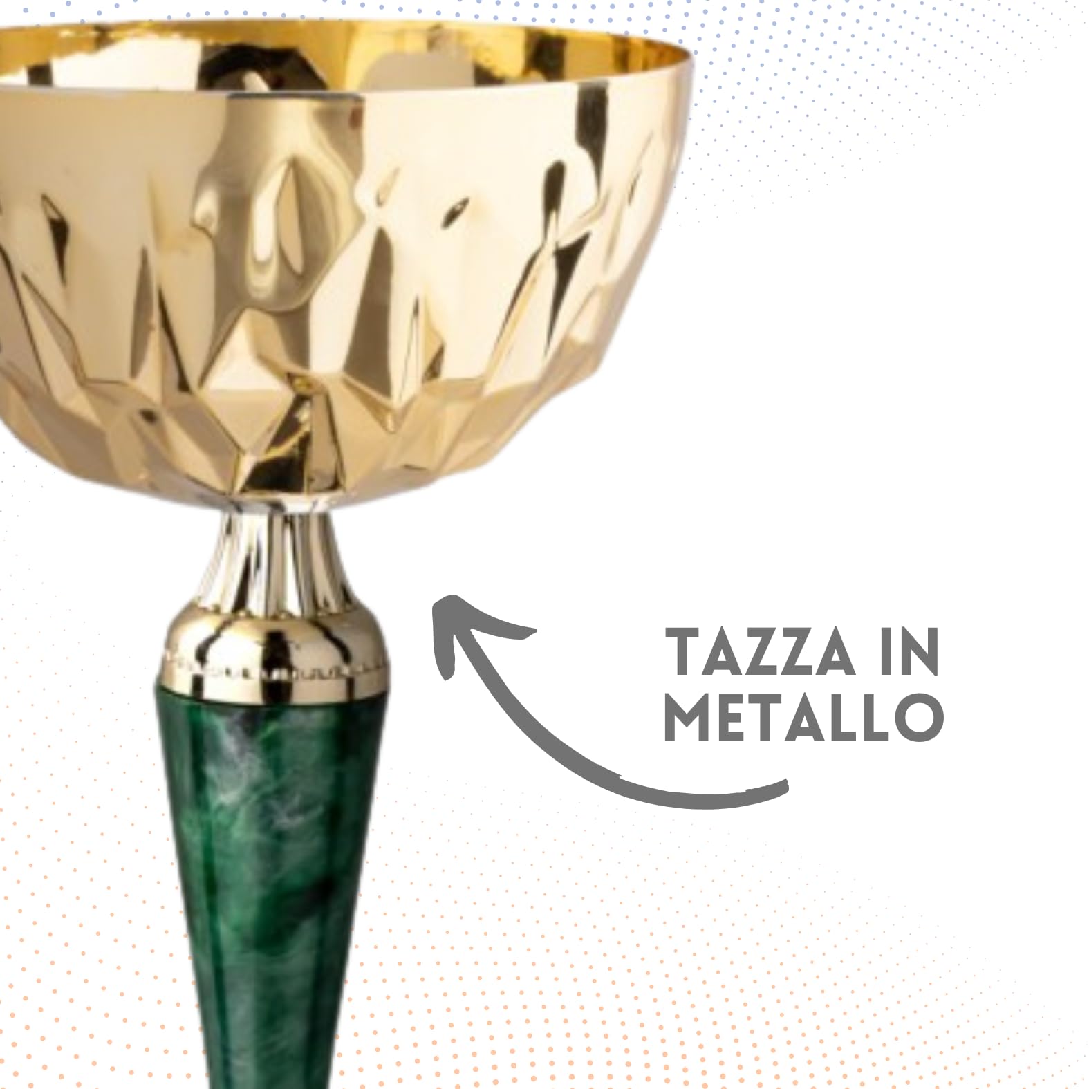 Premiazioni Personalizzate Set da 5 o da 4 di Trofei Sportivi con Targhetta Coppe e Premi Personalizzata per Calcio, Fantacalcio, Sport, Eventi