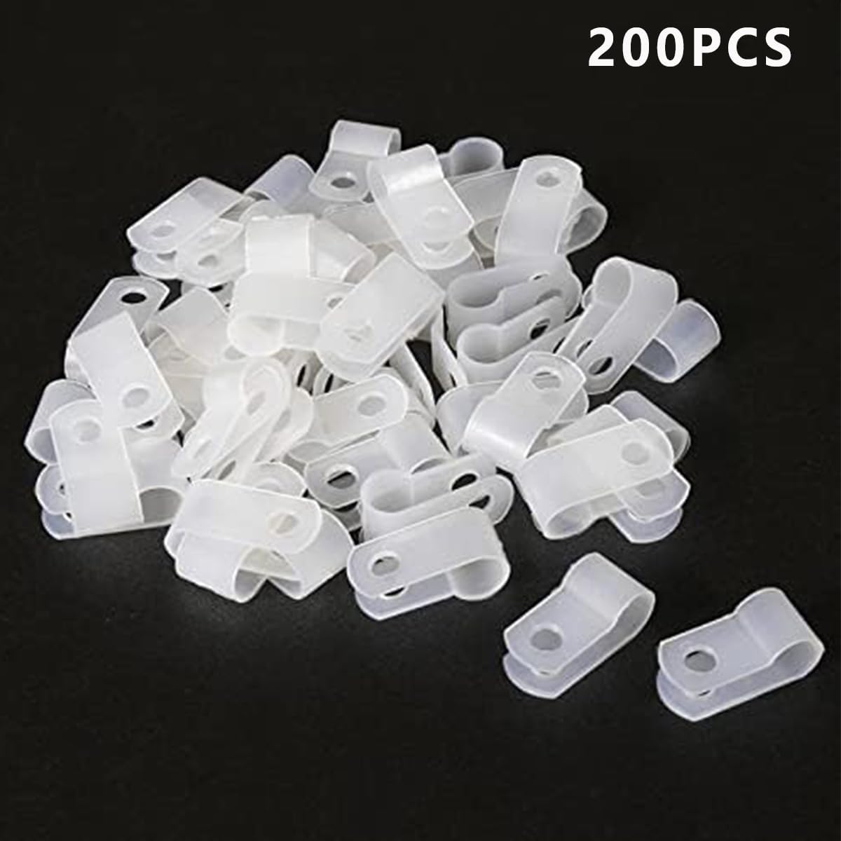 100Pcs Nylon R-Type Cable Clips 5/8 Inch Plastic Wire Mount Clamp image 2