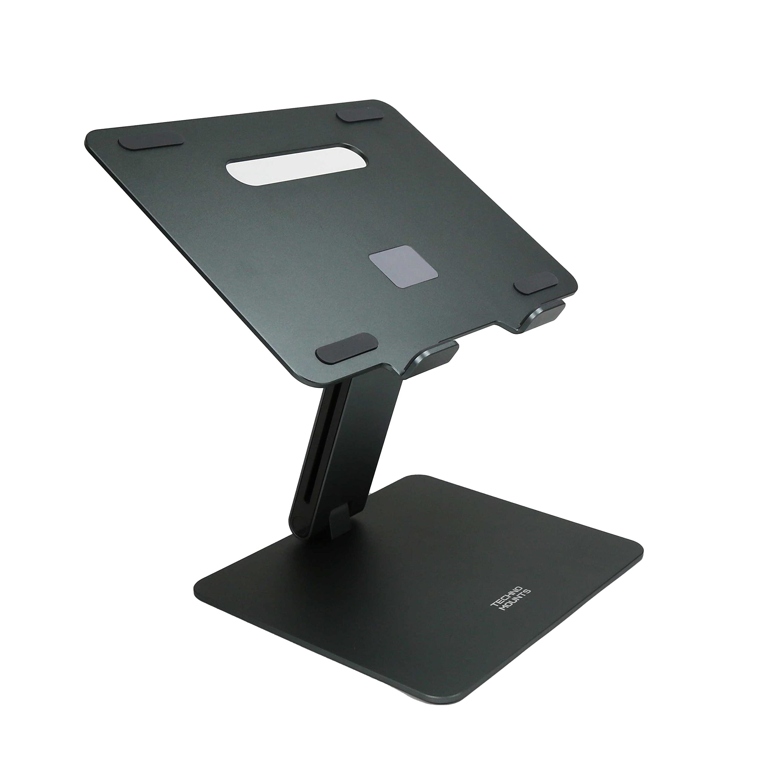Technomounts Laptop Stand Rising Notebook Holder, Air-cooled Laptop Holder, Desktop Supporter Folding Laptop Holder 10 to 17 inch (Dark Gray) (Dark Gray)