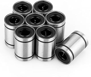8Pcs LM10UU Linear Bearings 10mm CNC Linear Motion Ball Bearing Bushing Double Side Rubber Sealed for Printer CNC Parts
