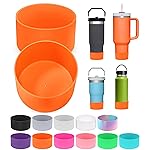 PICcircuit 2PCS for Stanley Boot, Silicone Bottom for Quencher Adventure 40oz 30oz IceFlow 20oz 30oz Bottle&for Hydroflask Tumbler 12-24oz for Stanley Cup Accessories Avoid Scratches&Noise