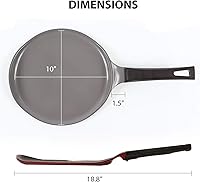 Vista 7 de Molde antiadherente de cerámica de 10 pulgadas., Molde para crepas, Rojo (Chili Pepper)