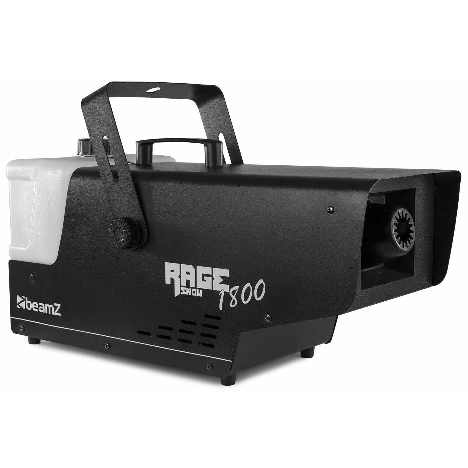 BeamZ RAGE1800SNOW Schneemaschine 1800 Watt Schnee Maschine mit Fernbedienung, Snow Machine, DMX, Timer, mini Schneekanone Garten, Apres Ski Party Gadget, Winter Simulation