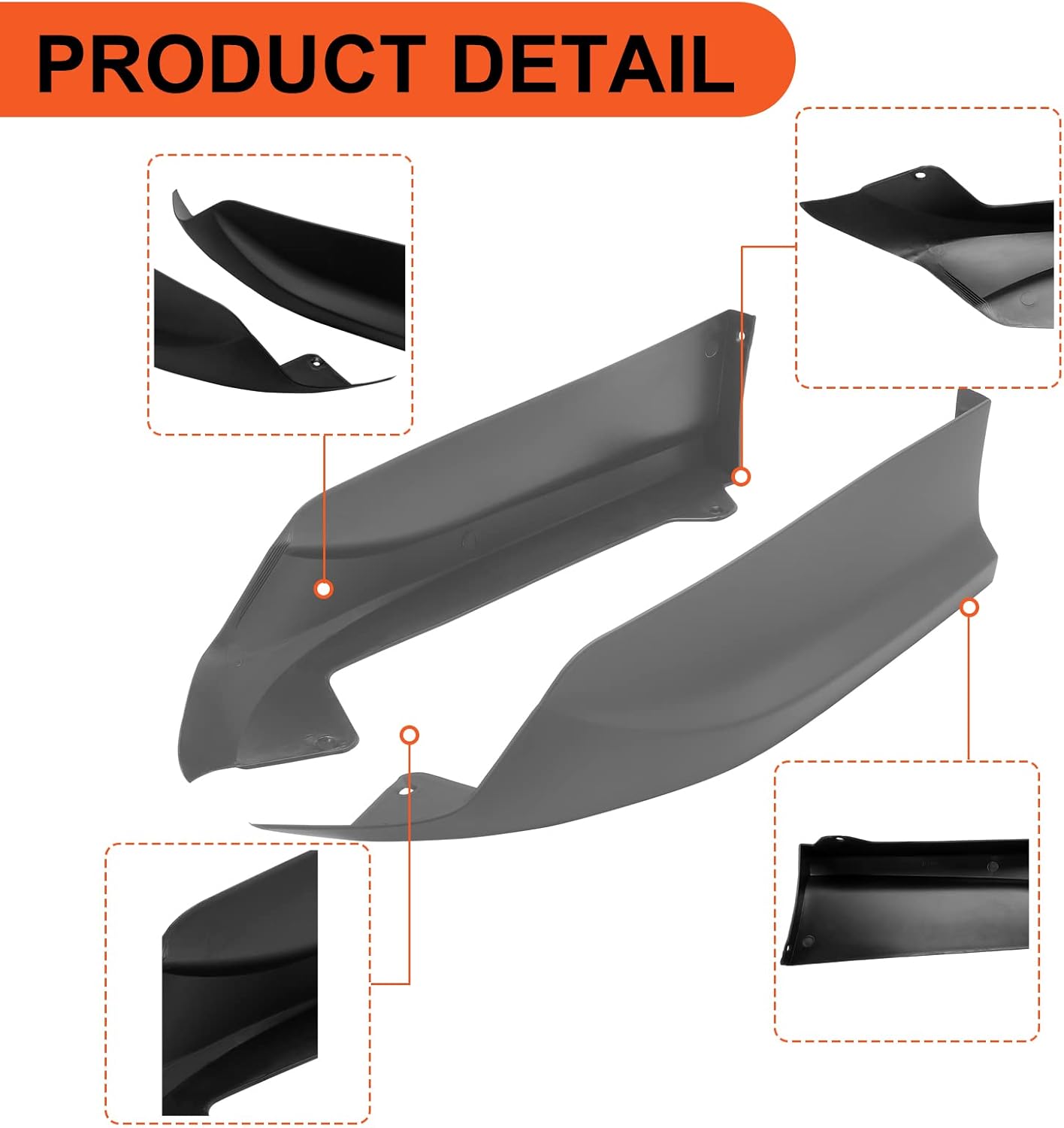 ECOTRIC Rear Side Corner Spats Apron Compatible with Honda 2016-2017 Accord Sedan Bumper Spoiler Lip Splitter HFP Style Black