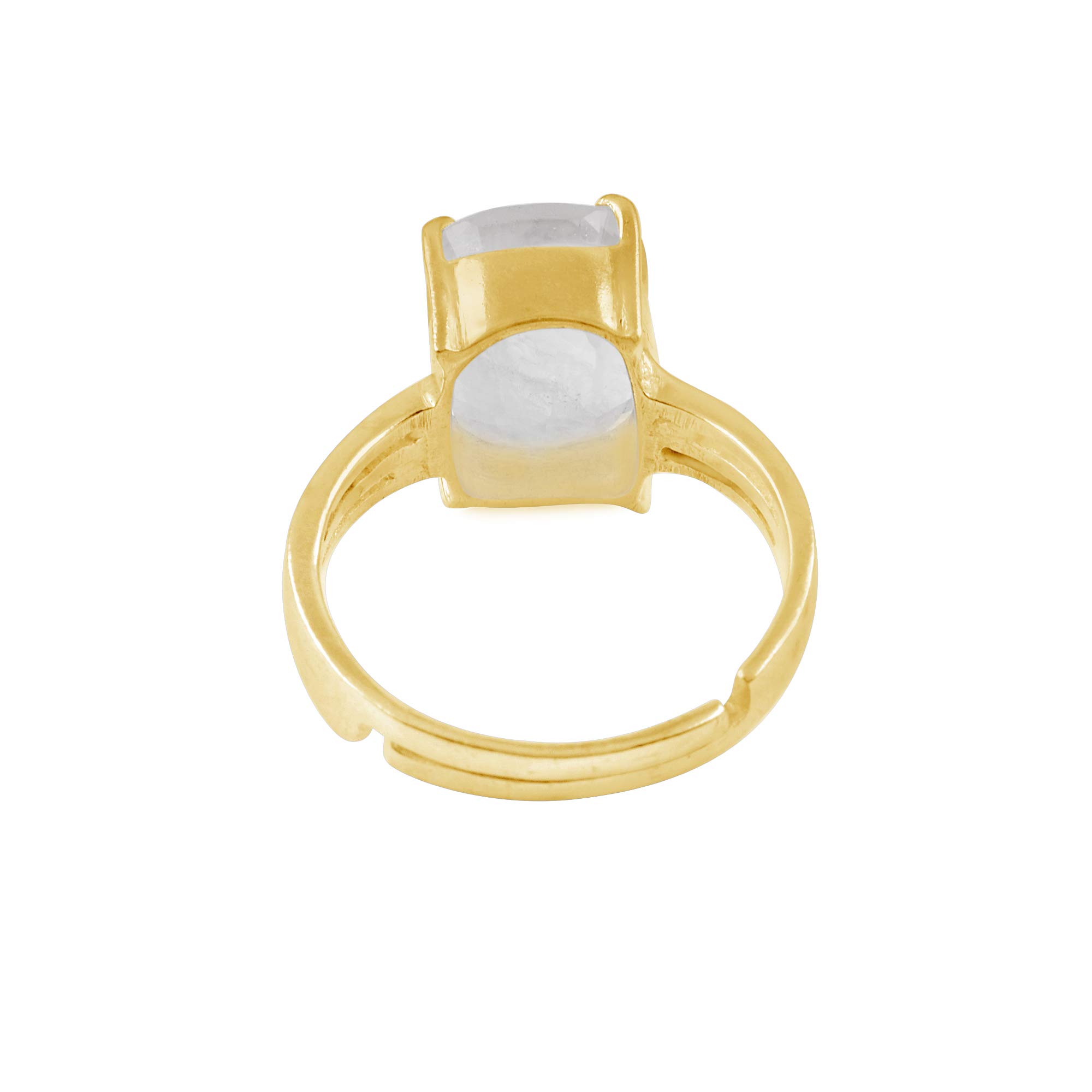 Anuj Sales Anello in oro 8,25 Ratti da 7,20 carati, con zaffiro bianco naturale, certificato non riscaldato, non trattato, anello regolabile Pukhraj, pietra portafortuna preziosa pietra preziosa sfusa