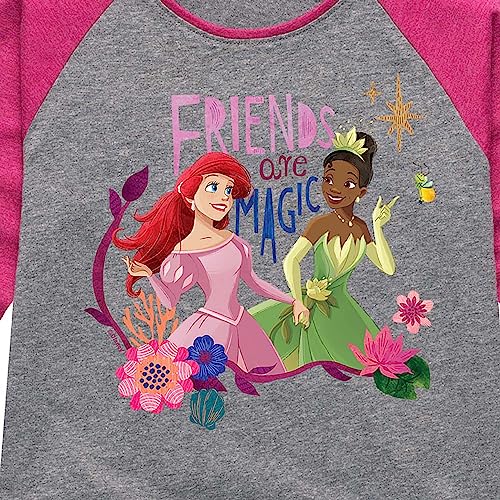 Disney Princess - Friends are Magic - Toddler and Youth Girls Raglan Graphic T-Shirt3