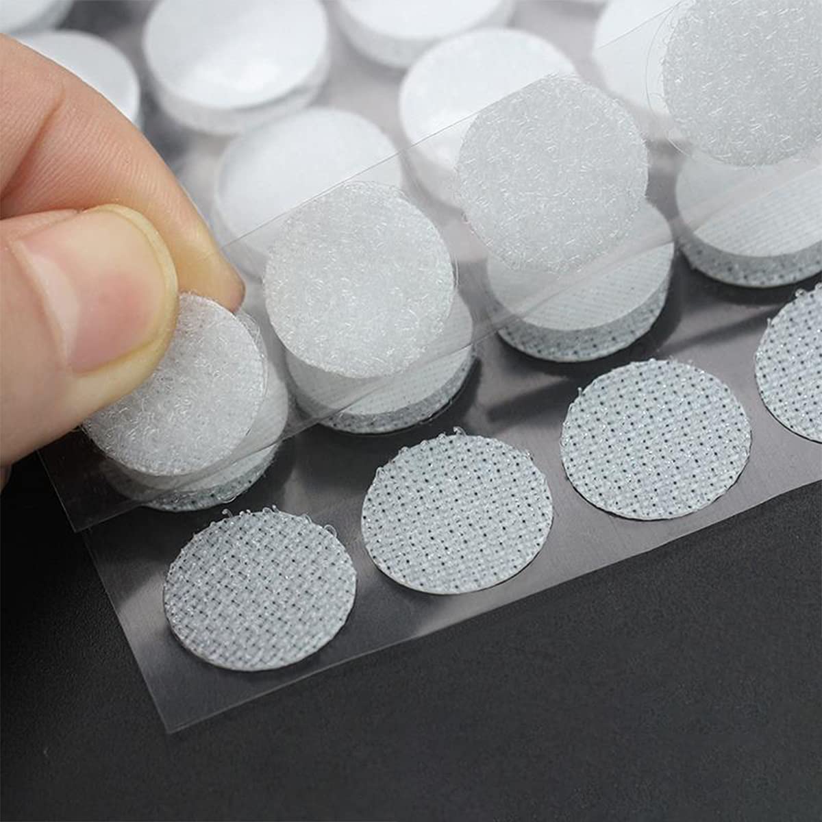 Lot 1296 Pastilles Velcro Autocollantes 10mm - Double Face Pour Surfaces Lisses - DIY, Décoration