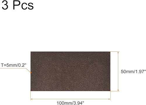 Miniatura 2 de uxcell Almohadillas de fieltro para muebles, 4 x 2 pulgadas, autoadhesivas, cortables, antiarañazos, protectores de suelo cuadrados para patas de