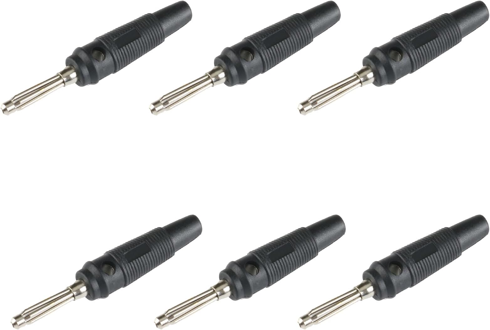6Pcs 32A 4mm Stackable Banana Plugs - High Current Nickel-Plated Copper Speaker Cable Connectors