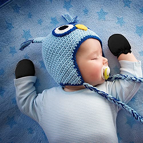 6 Pairs Newborn Baby Mittens No Scratch Infant Gloves Mitten For Baby 0-6 Months (White, Light Grey, Black, Medium Grey, Black Grey, Navy Blue) #TOP6