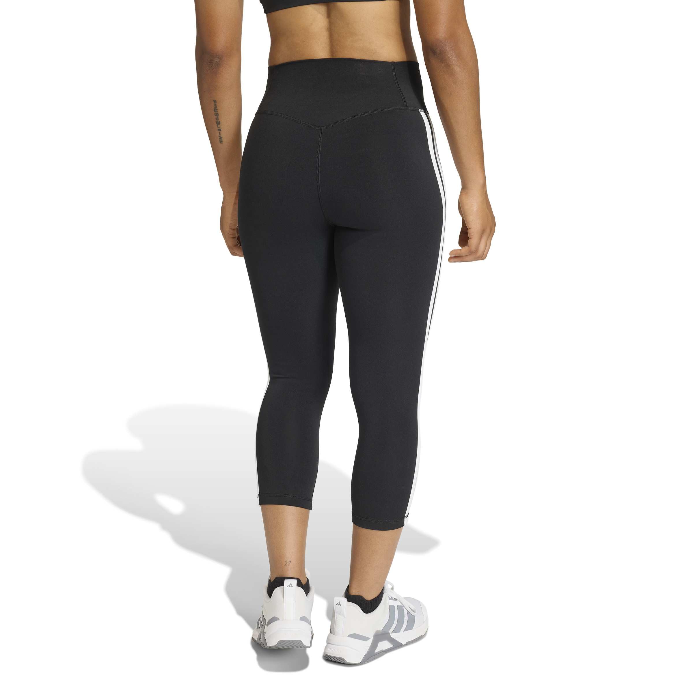 adidas Women's Mallas de Entrenamiento 3/4 Optime Essentials 3 Stripes